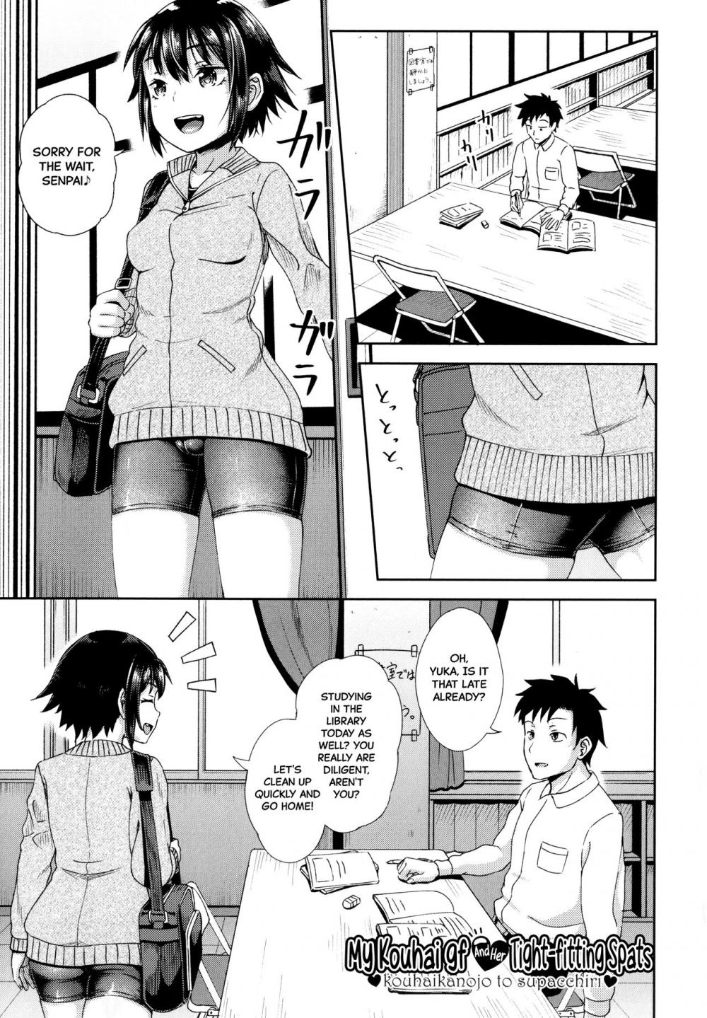 Hentai Manga Comic-My Kouhai gf and her Tight-Fitting Spats-Read-1